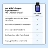 Envase HUM Collagen Love sobre fondo claro, presentación profesional