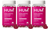 Envase HUM Hair Strong frontal mostrando 180 gomitas y etiqueta clara