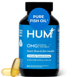 HUM OMG! Omega frasco frontal que muestra 60 softgels y presentación clara