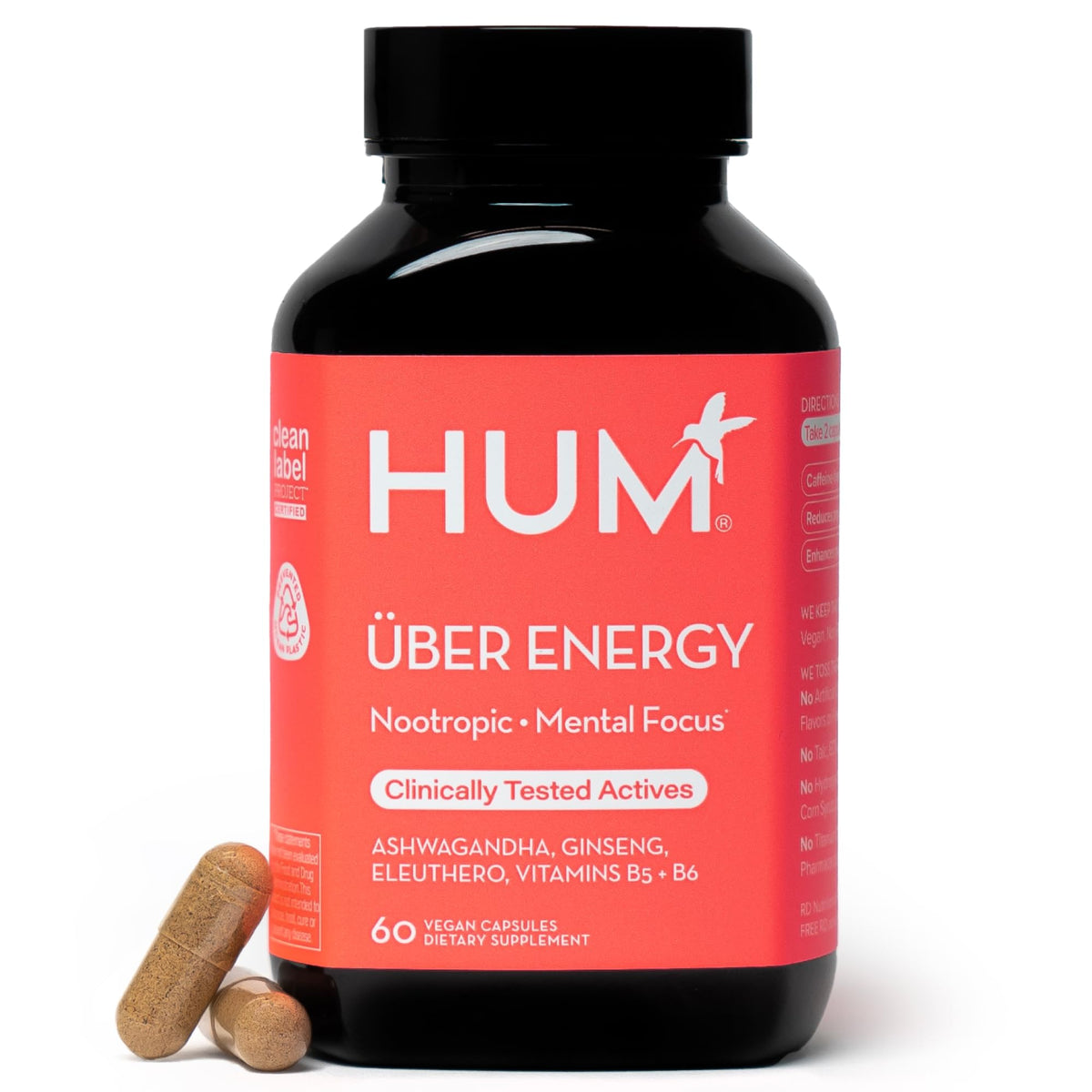 HUM frasco Uber Energy frontal mostrando el envase y claridad del producto