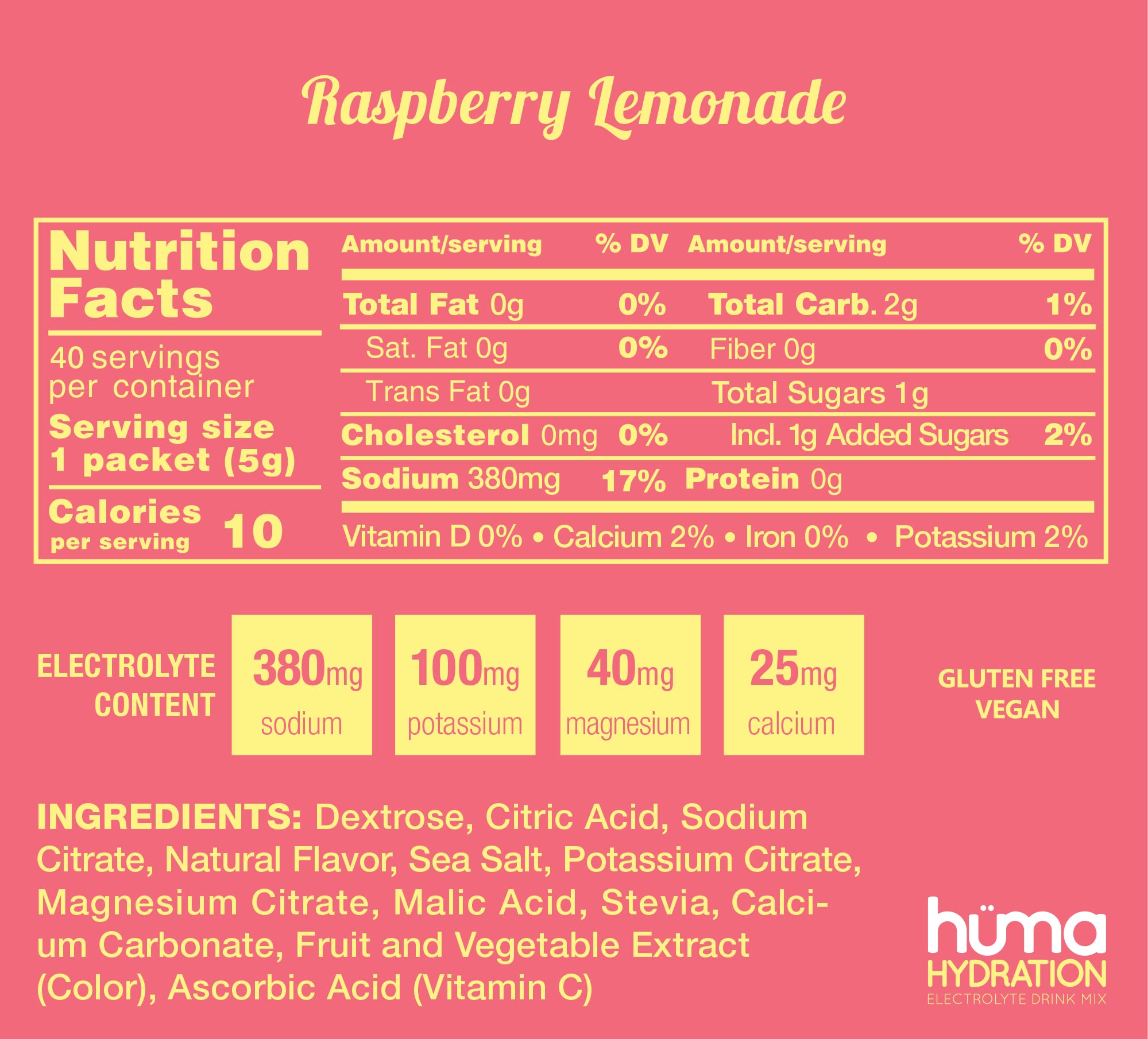 HÜMA CHIA ENERGY GEL primer plano del polvo fino que se disuelve rápido