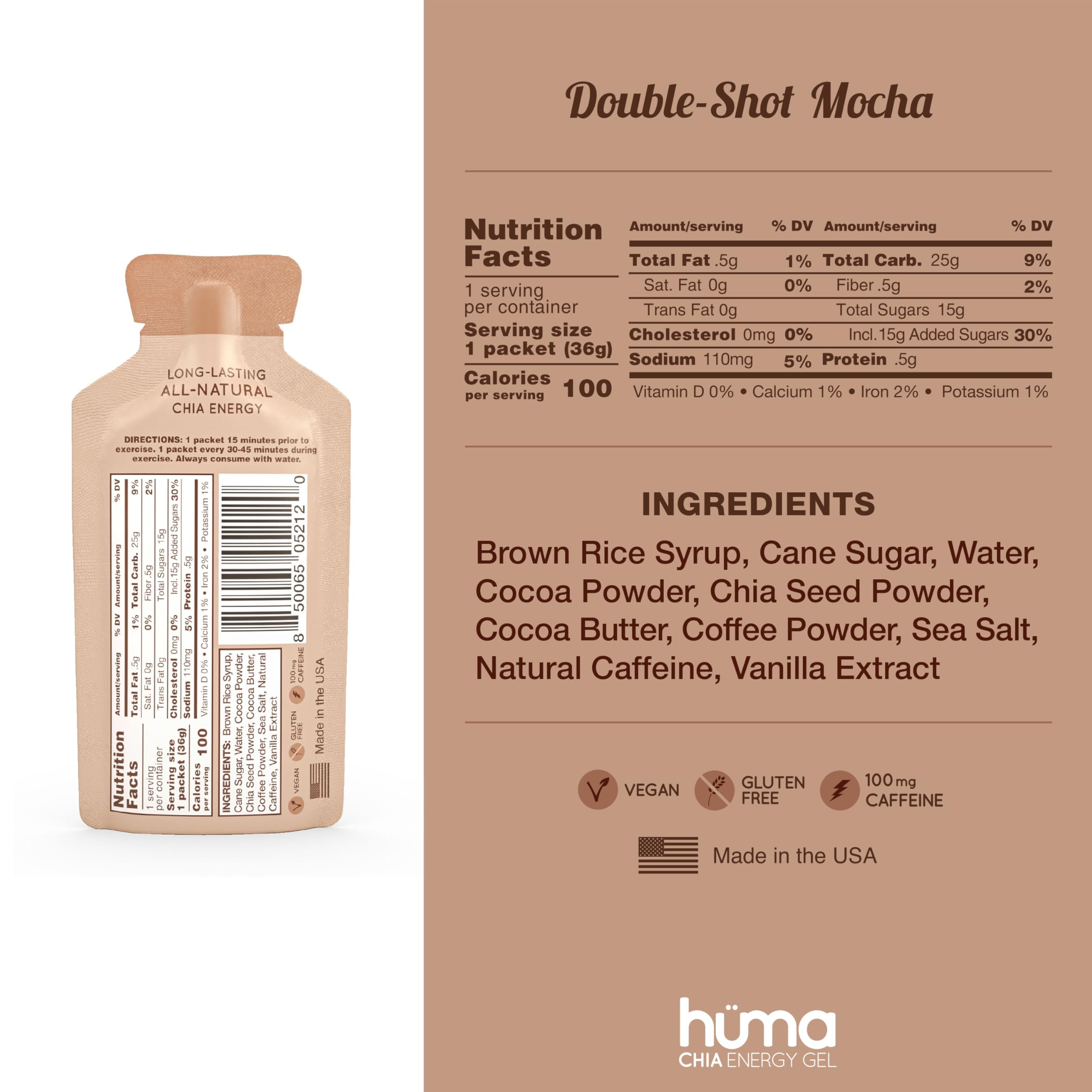 HÜMA CHIA ENERGY GEL textura del gel con chía para energía sostenida