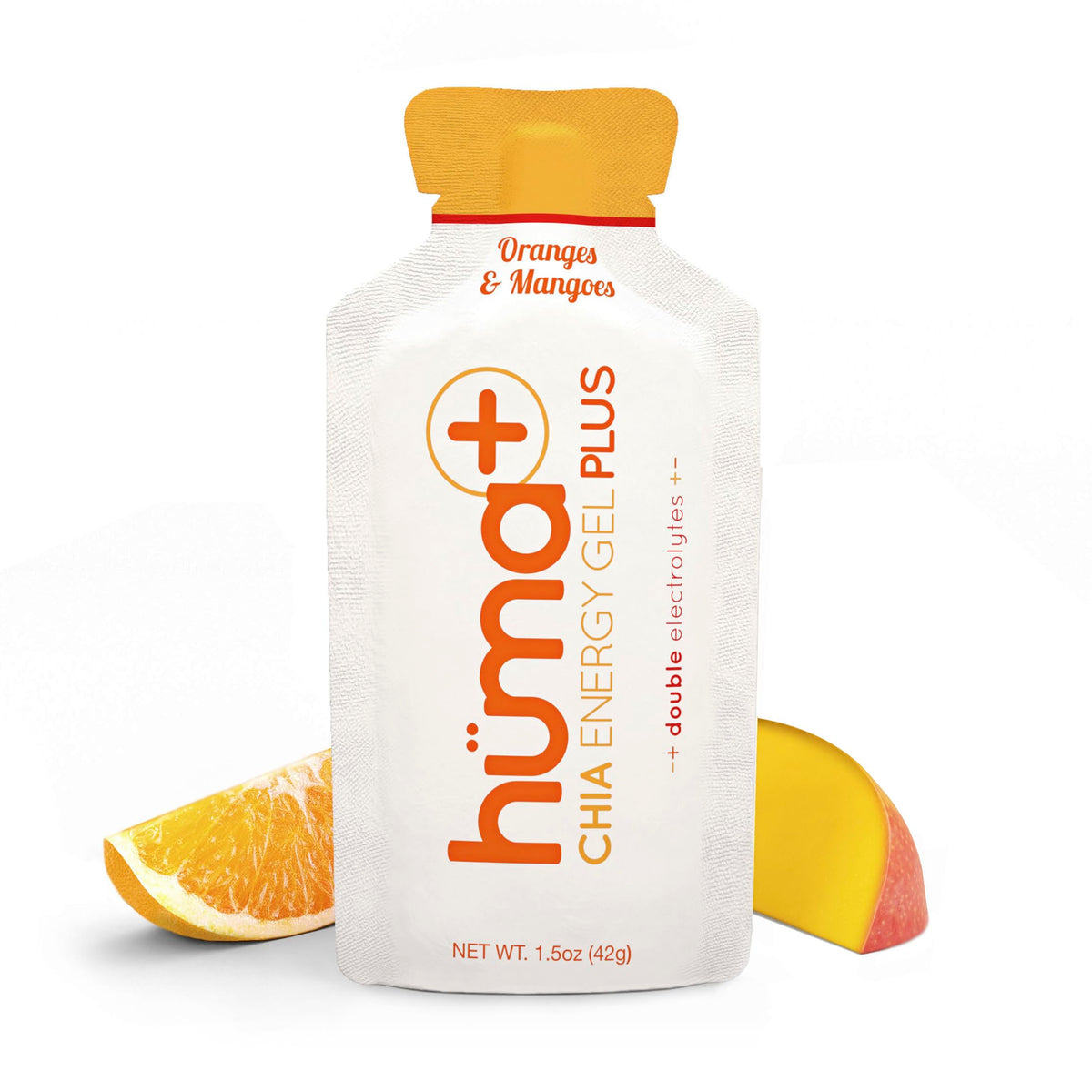 HÜMA CHIA ENERGY GEL frente del paquete mostrando sabor y beneficios