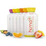 HÜMA CHIA ENERGY GEL empaque frontal mostrando variedad y beneficios