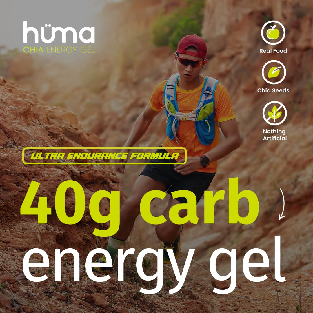HÜMA CHIA ENERGY GEL sobre abierto y textura densa, fácil de ingerir