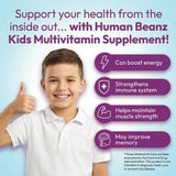 Human Beanz etiqueta nutricional legible con información de vitaminas