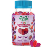 Human Beanz frasco delantero mostrando 120 jelly beans y conveniencia