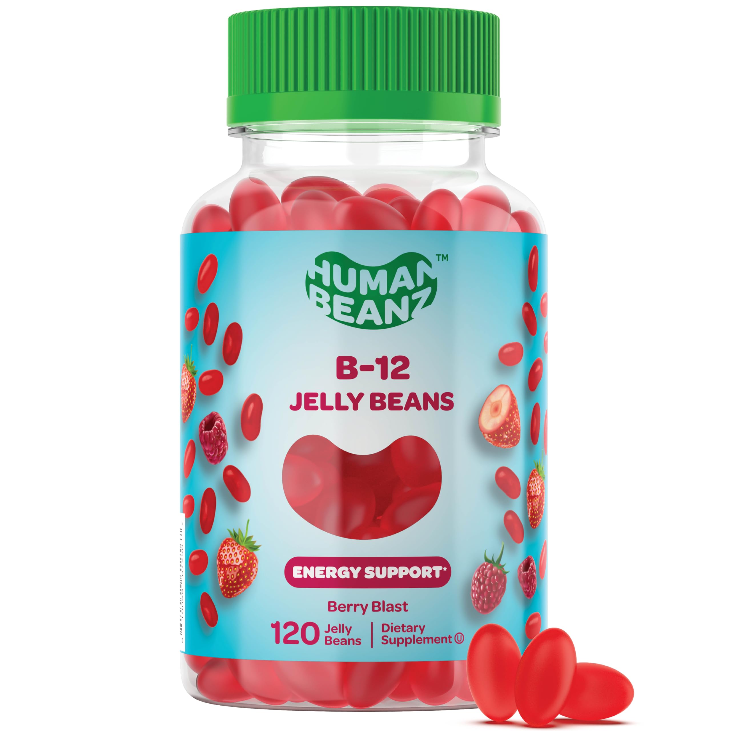 Human Beanz frasco frente mostrando etiqueta clara y beneficios