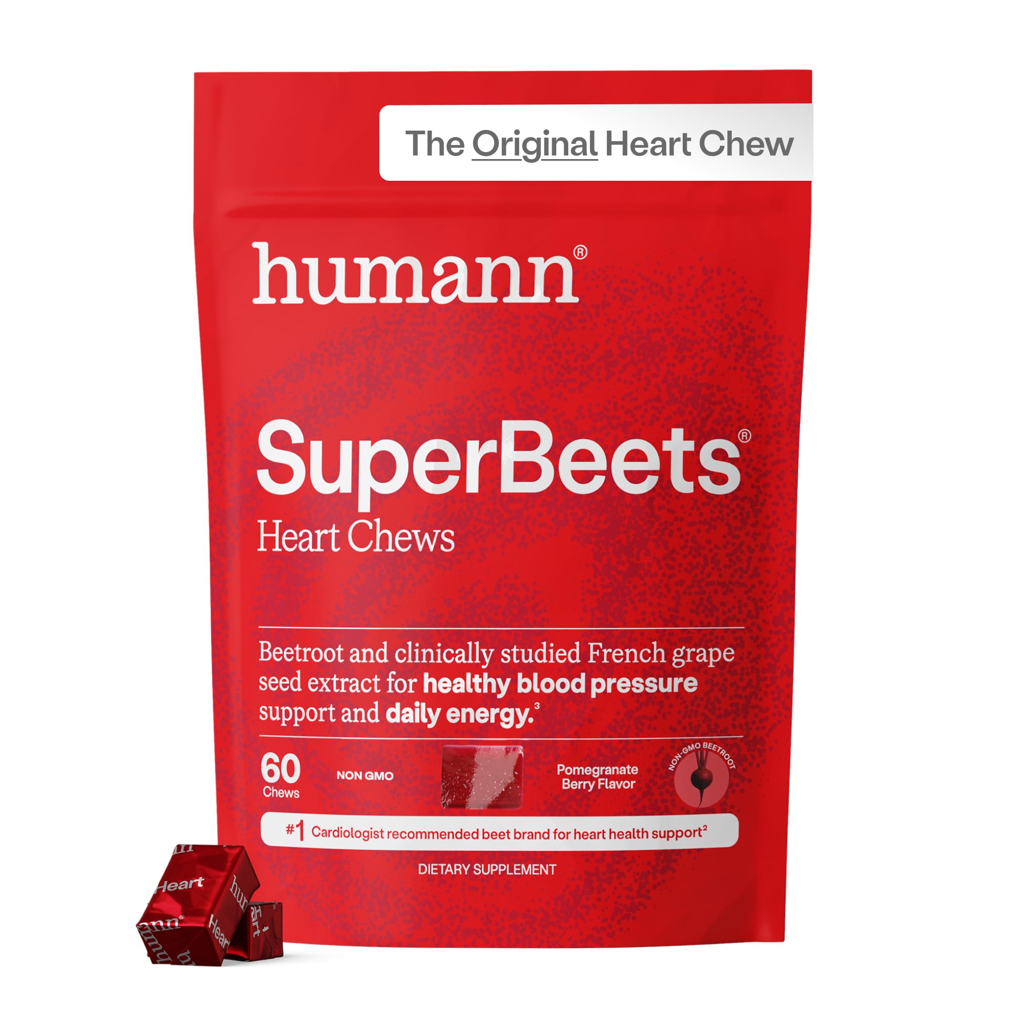 HumanN empaque frontal mostrando masticables y ventaja de conveniencia