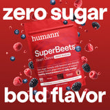 HumanN gomitas SuperBeets en primer plano, sabor pomegranate berry apetitoso