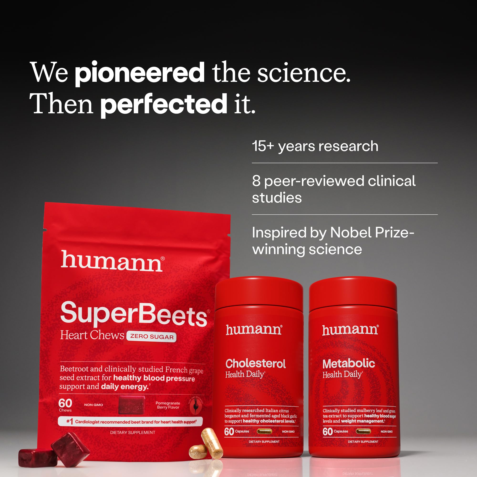 HumanN comparación de tamaño del envase SuperBeets para referencia de porción