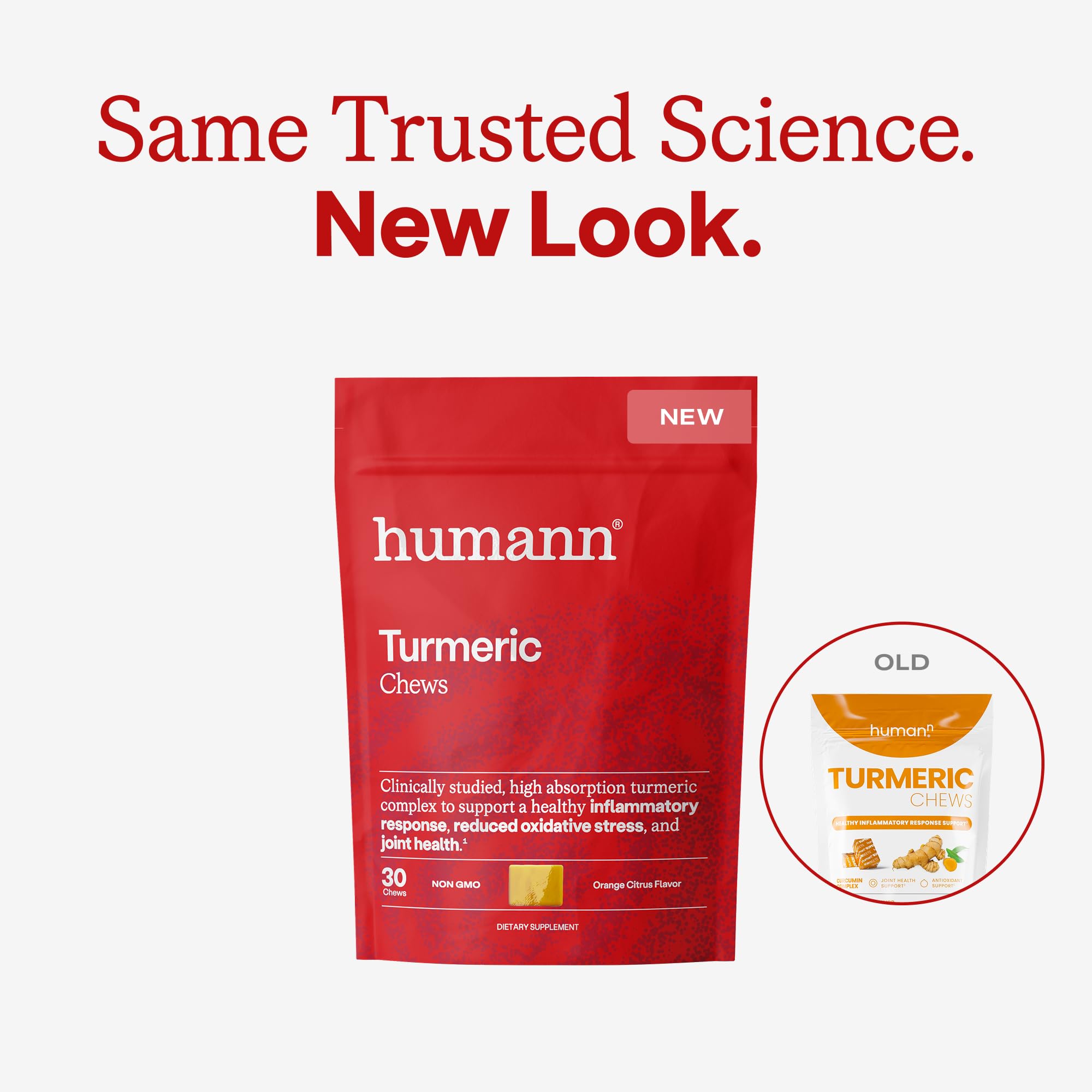 HumanN masticable en mano mostrando conveniencia y sabor naranja