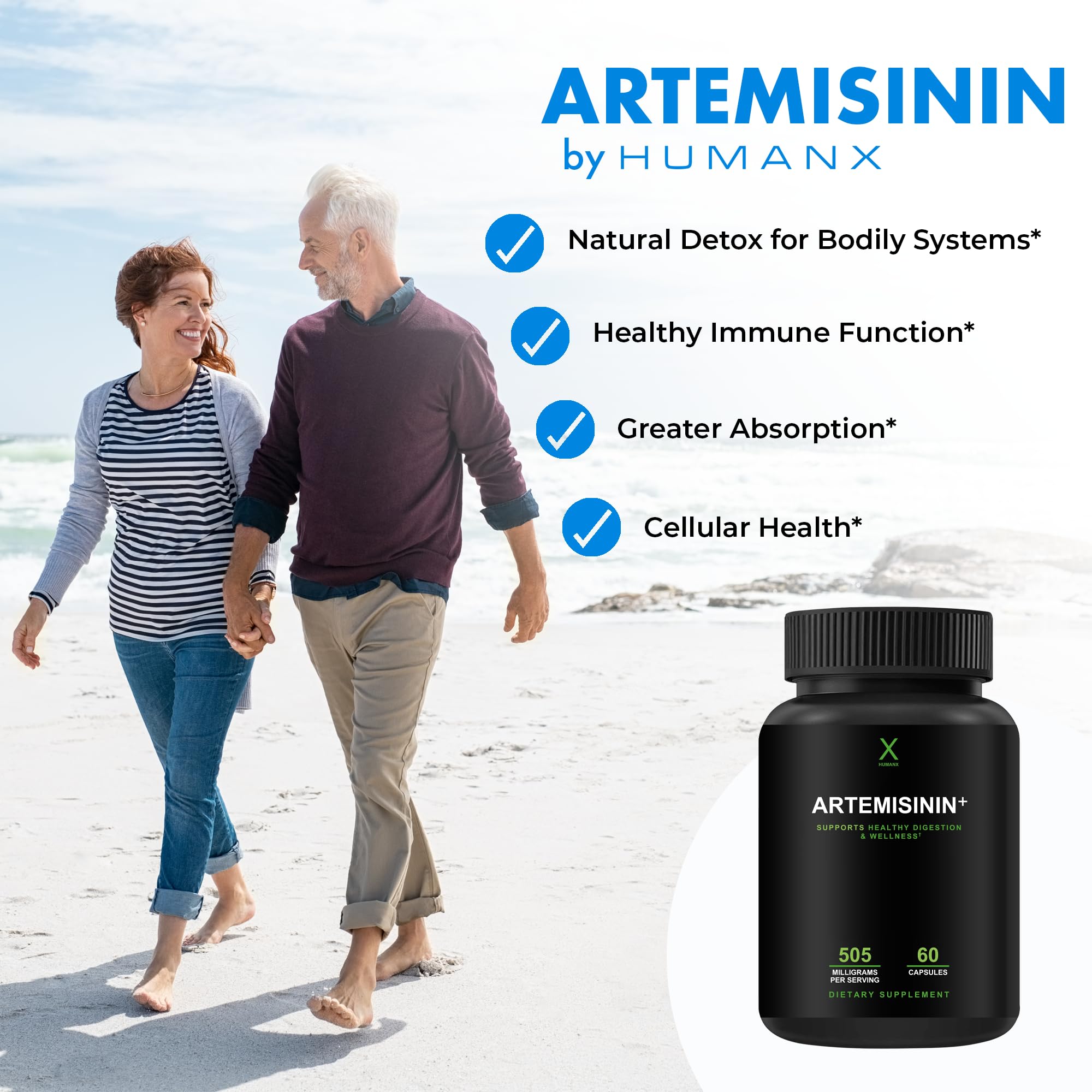HUMANX etiqueta con lista de ingredientes y dosis legible