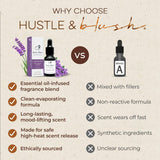 Hustle & Blush en difusor ambientando habitación con aroma prolongado