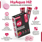 HyAqua comparación de caja y mano para visualizar tamaño y portabilidad