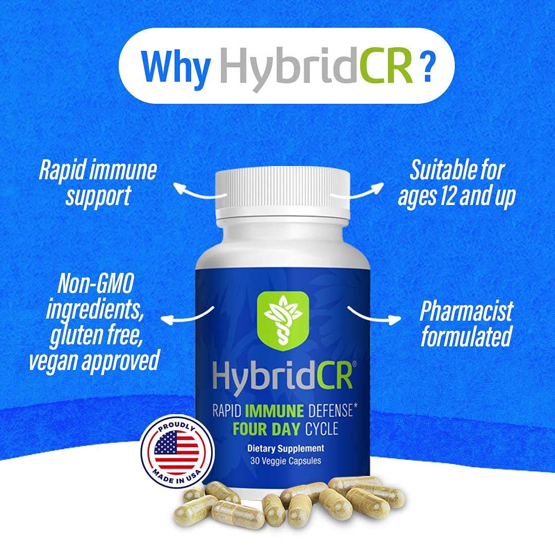 Hybrid Remedies primer plano de cápsula HybridCR mostrando textura y calidad