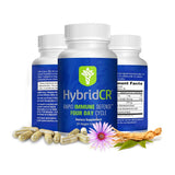 Hybrid Remedies envase frontal de HybridCR mostrando etiqueta y beneficios
