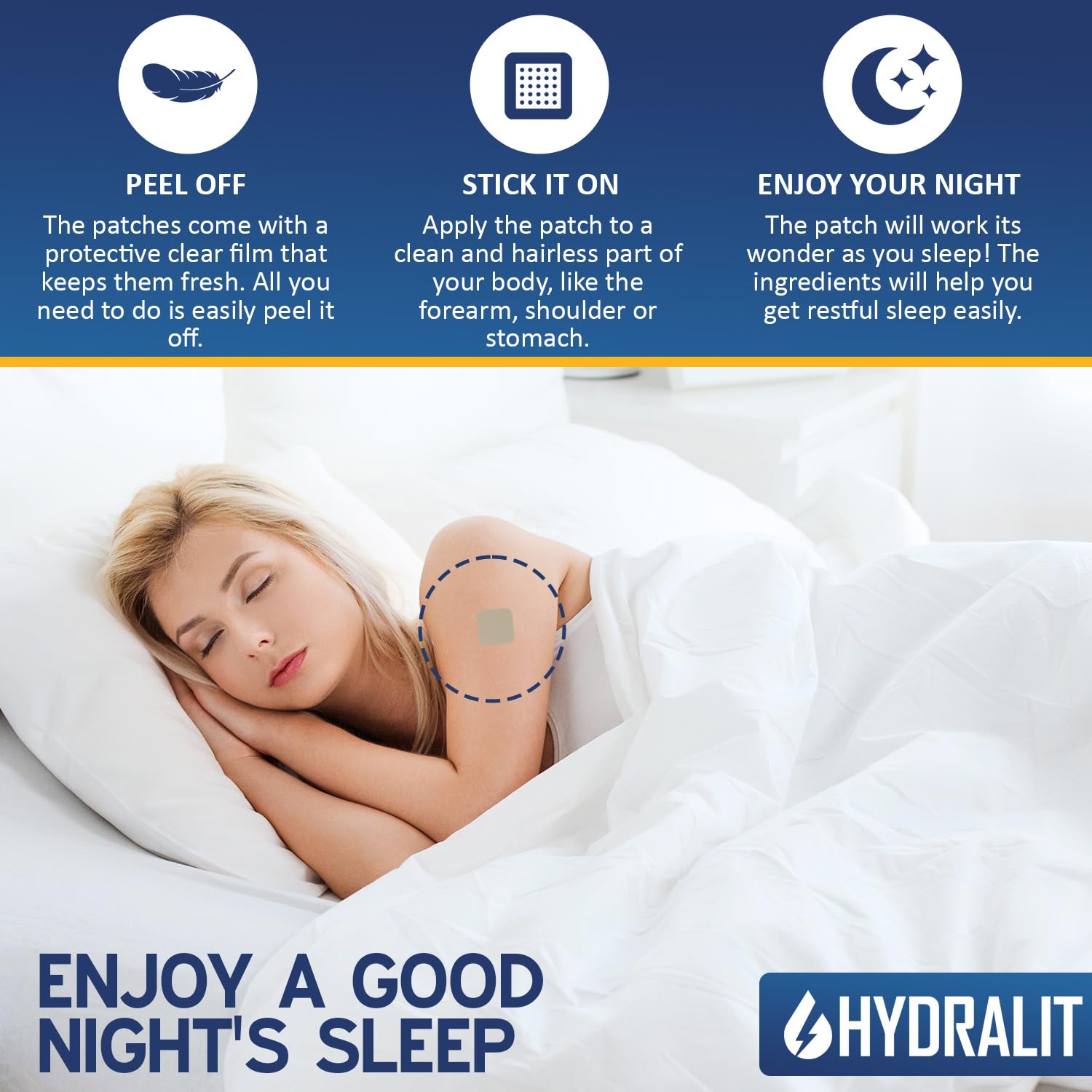 Hydralit parche junto a monedas para comparar tamaño y portabilidad