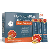 Hydralyte empaque frontal mostrando sobres y beneficios de hidratación rápida