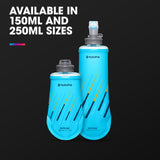 HydraPak comparación de tamaño junto a una mano para escala