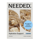 Hydration Support frasco y sobres visibles, conveniencia para viajes