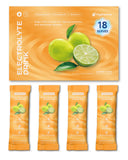 Hydravive empaque frontal Lemon Lime muestra 18 sobres para hidratación rápida