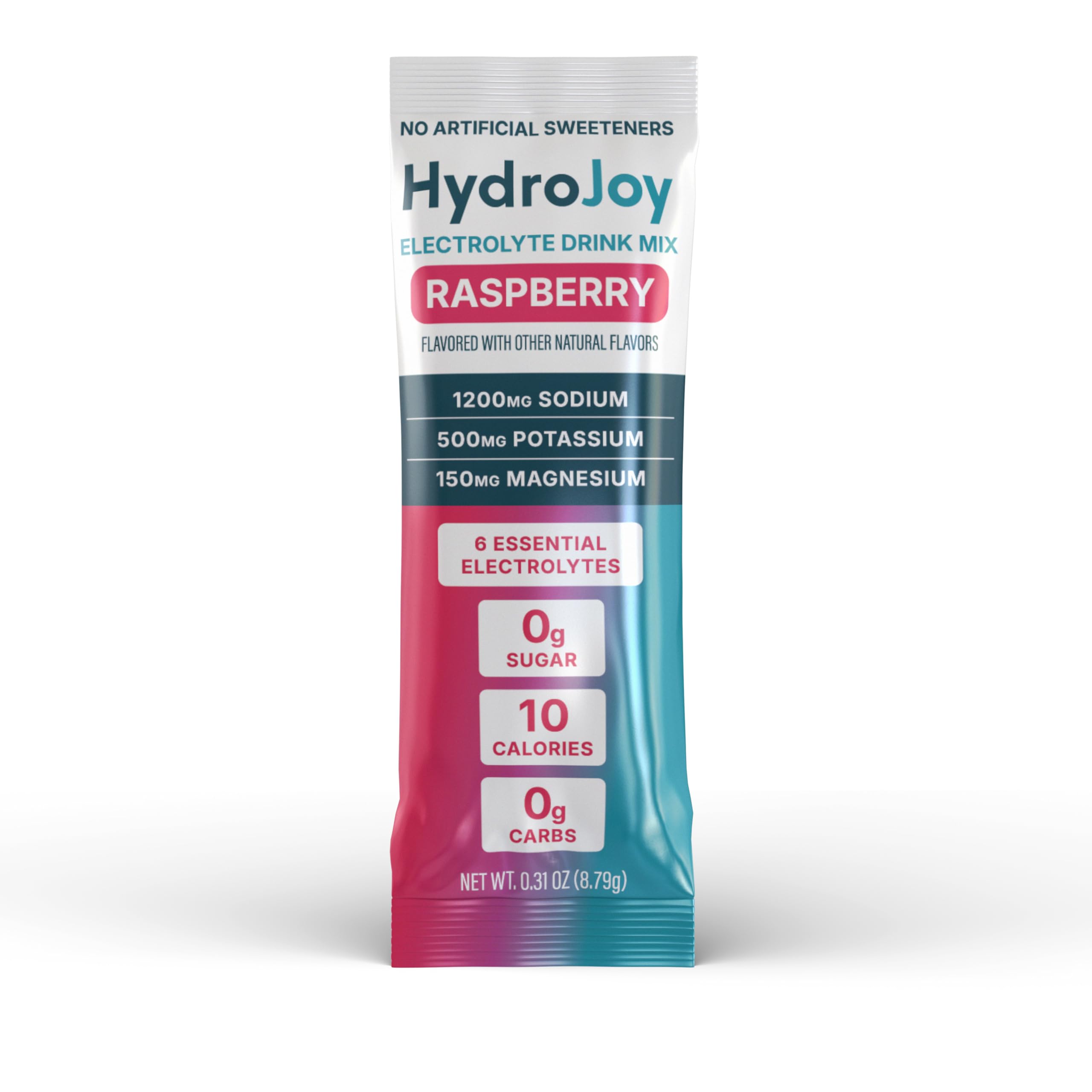 HydroJoy sobre en mano para comparar tamaño y facilitar uso portátil
