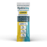 HydroJoy bebida mezclada en vaso mostrando color claro y disolución rápida