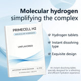 Hydroliv tableta efervescente disolviéndose, muestra liberación de hidrógeno