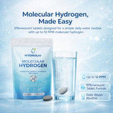 Hydroliv tableta en primer plano con textura mineral que indica potencia