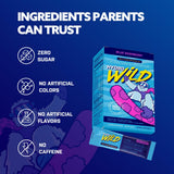 HydroWild sobre dentro de una lonchera escolar para uso práctico diario