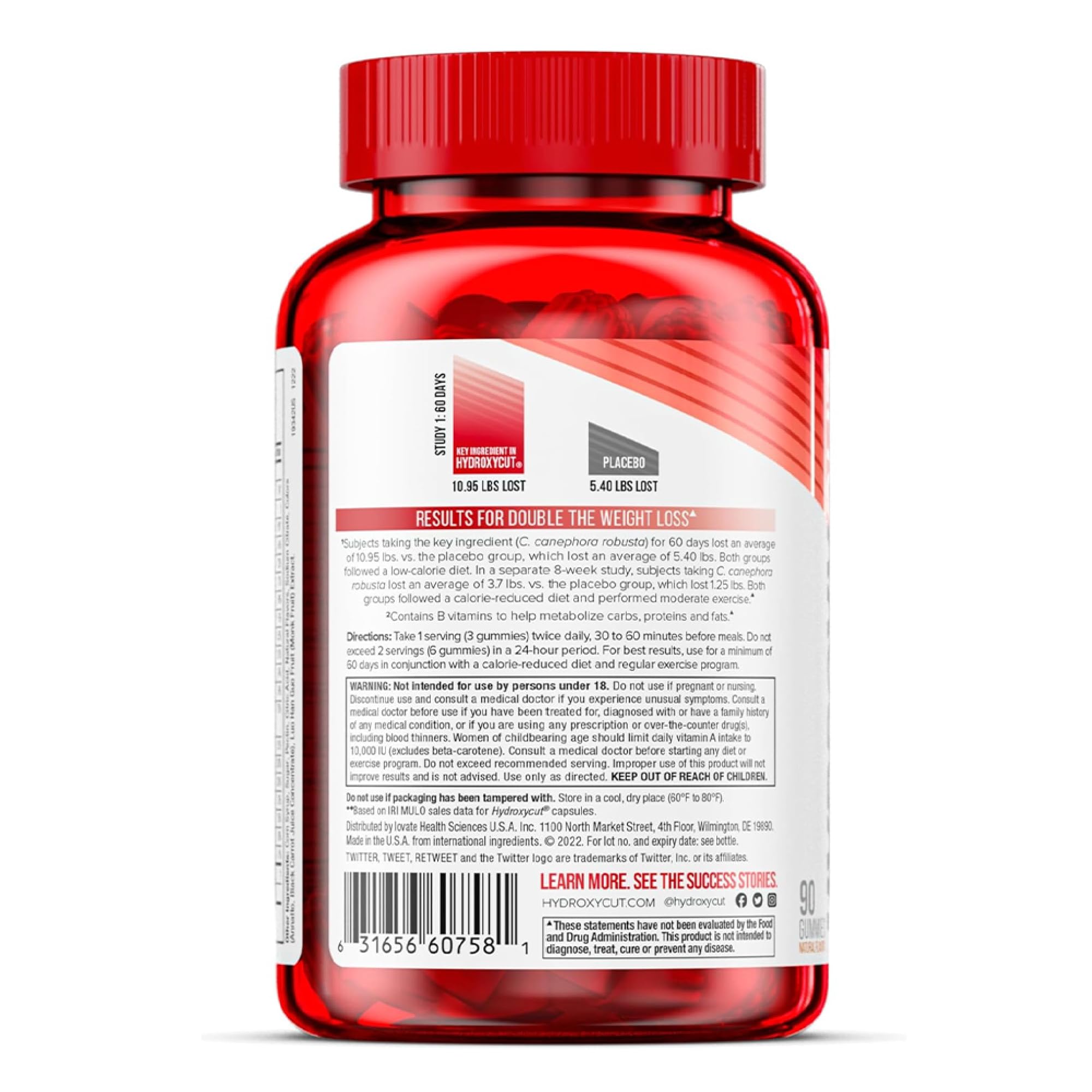 Hydroxycut ingredientes naturales y frasco, comunica confianza y propósito