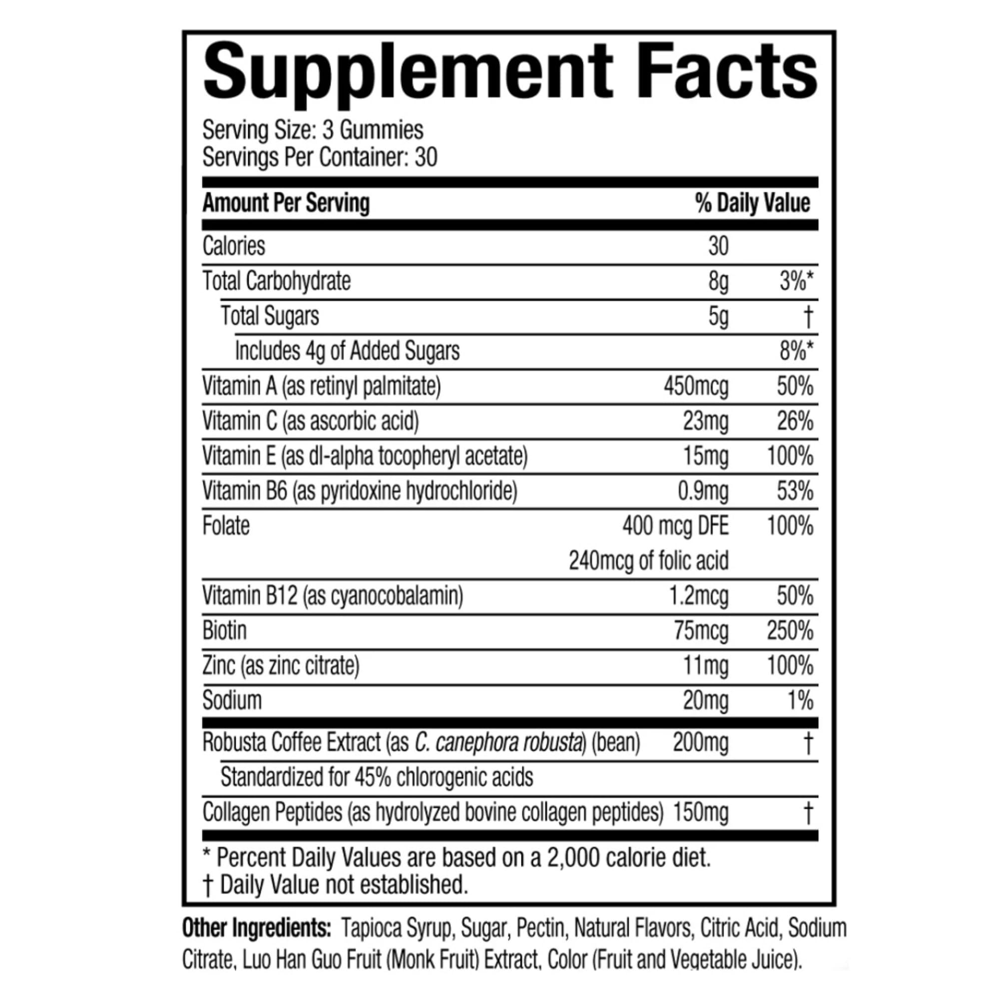 Hydroxycut gominolas primer plano textura y apariencia apetecible