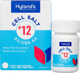 Hyland's envase frontal de Silicea 6X mostrando el diseño y beneficio de alivio temporal