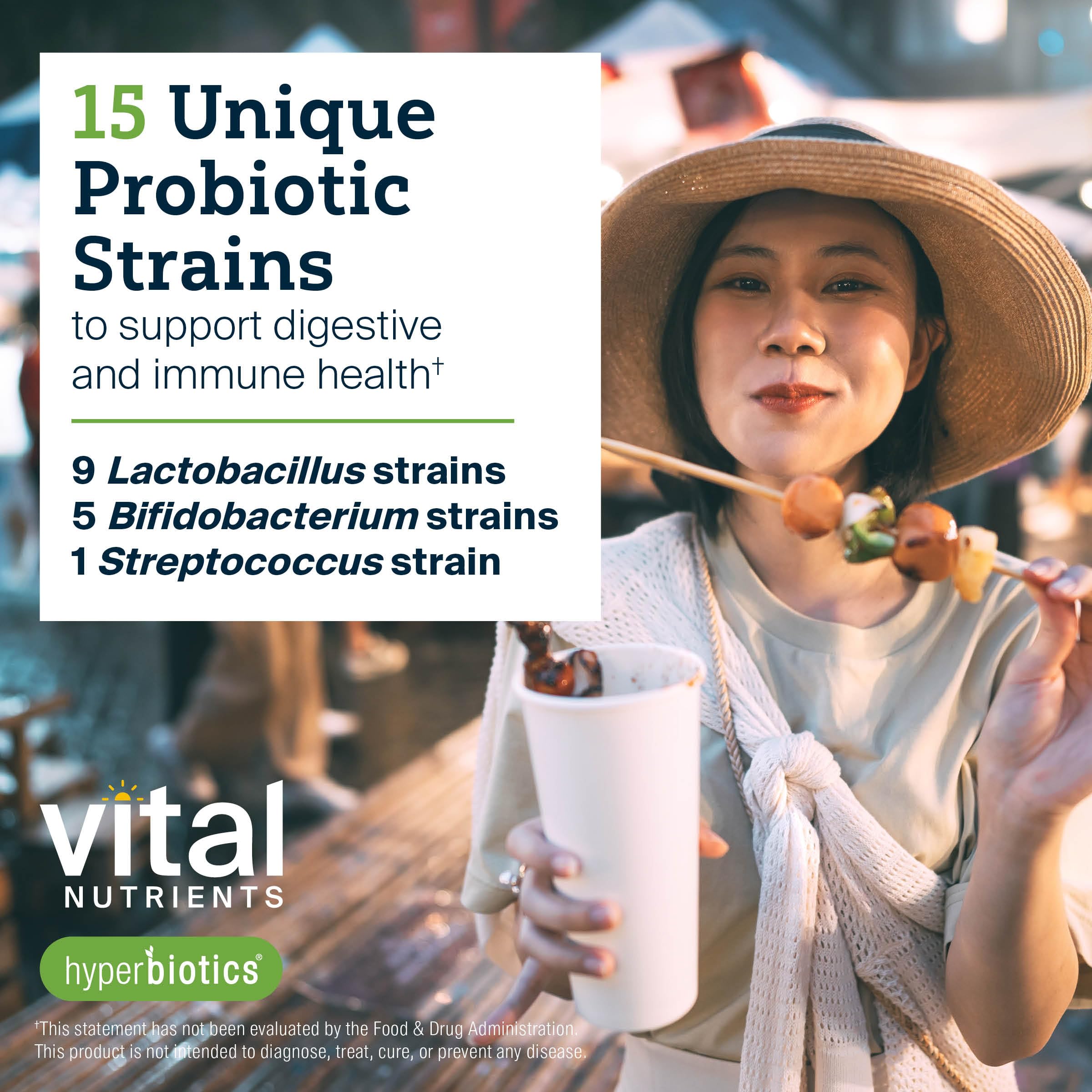 Hyperbiotics botella sobre fondo blanco que destaca diseño y cantidad