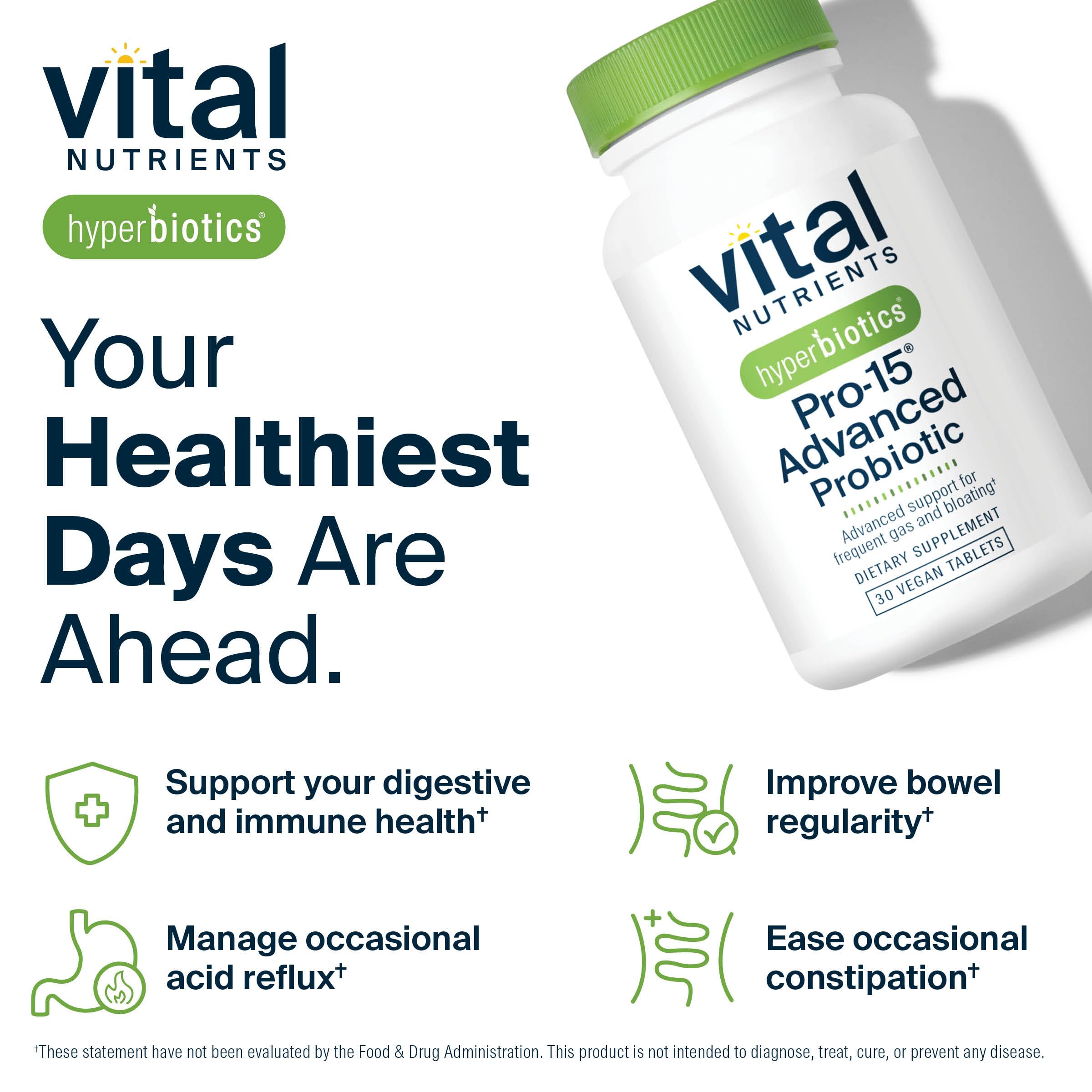 Hyperbiotics tableta junto a vaso de agua en rutina matinal práctica