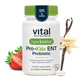 Hyperbiotics envase frontal mostrando diseño y sabor fresa vainilla, fácil identificación