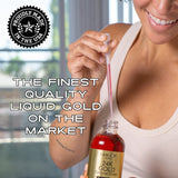 I Am Joy detalle de etiqueta indicando oro 24k 99.99% y beneficios de pureza