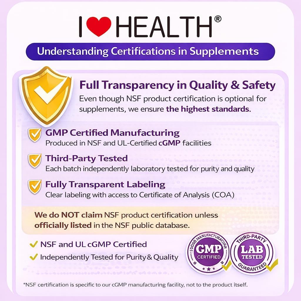 I LOVE HEALTH cápsulas en mano mostrando escala de tamaño y facilidad de ingestión