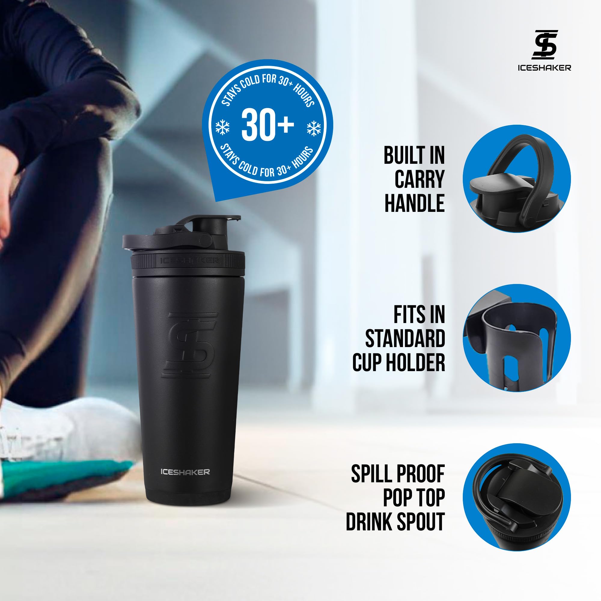 Ice Shaker agitador giratorio enroscado listo para mezclar sin grumos, Ice Shaker mejora texturas