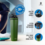 Ice Shaker agitador twist-on en primer plano, Ice Shaker mezcla sin grumos