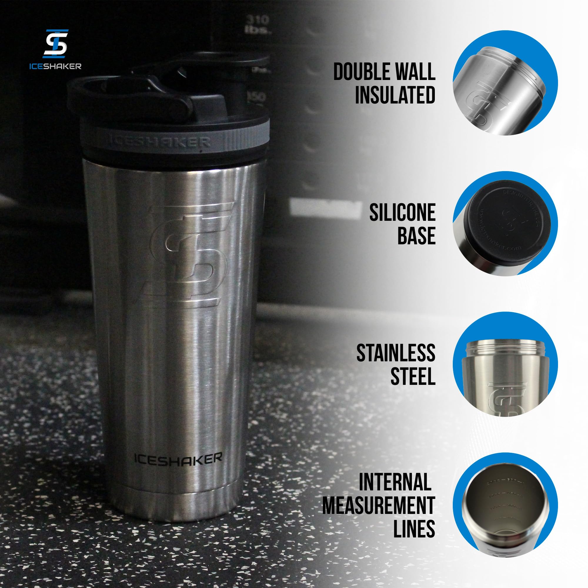 Ice Shaker primer plano del agitador patentado que mezcla sin bolas