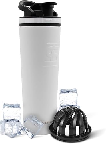 Ice Shaker vista frontal 32oz blanco mostrando diseño y capacidad