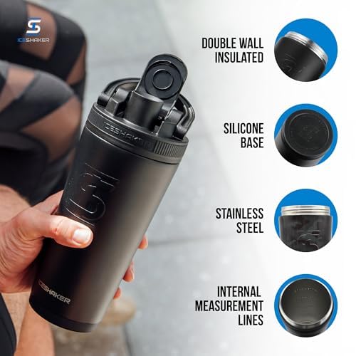 Ice Shaker detalle de la tapa y agitador de rosca para mezcla sin grumos