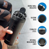 Ice Shaker detalle de la tapa y agitador de rosca para mezcla sin grumos