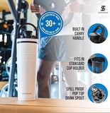 Ice Shaker tapa abierta y boca amplia para ver vertido fácil