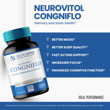 IDEAL PERFORMANCE frasco abierto NeuroVitol Cogniflo con cápsulas para fácil acceso y dosis