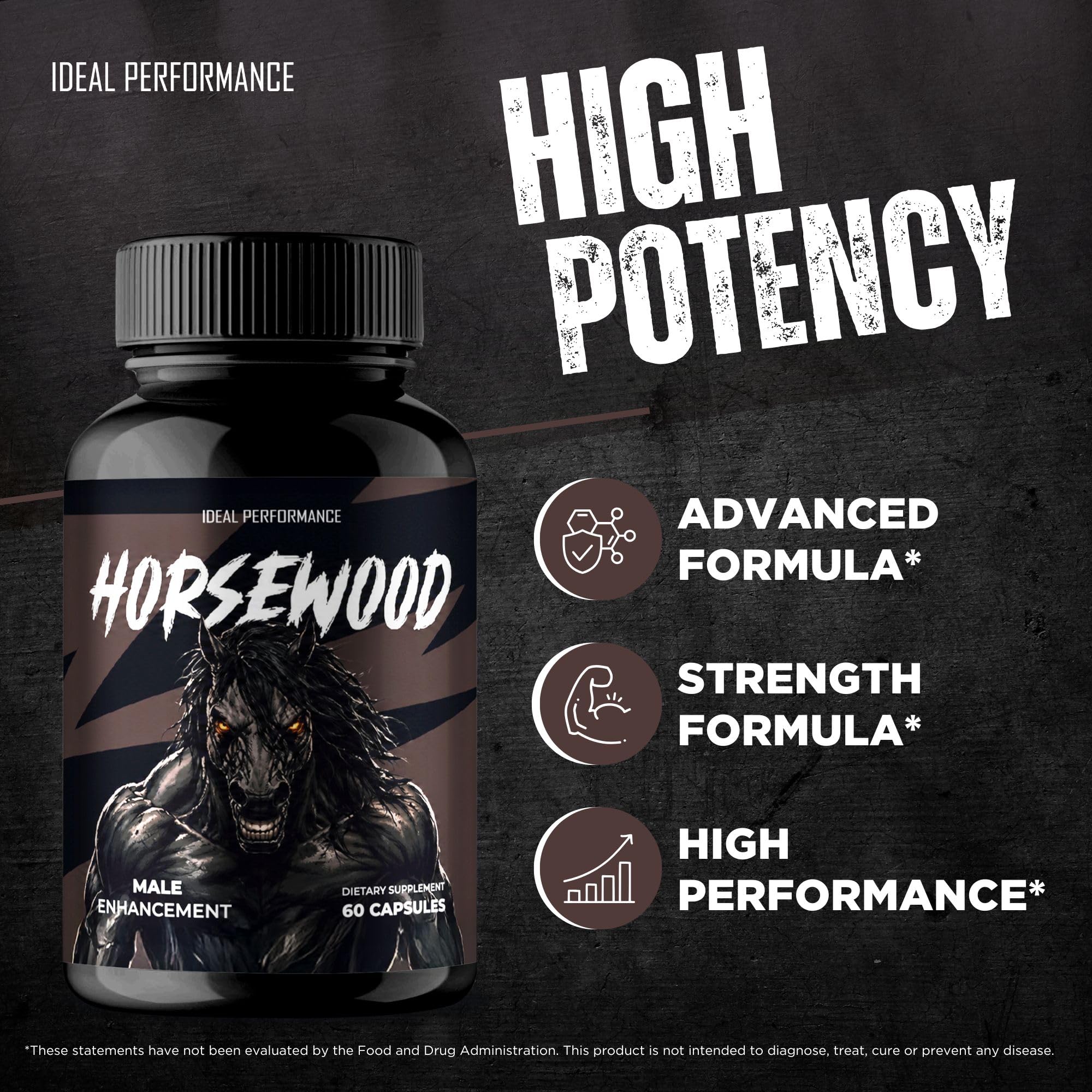 IDEAL PERFORMANCE cápsulas Horsewood en mano para comparativa de tamaño