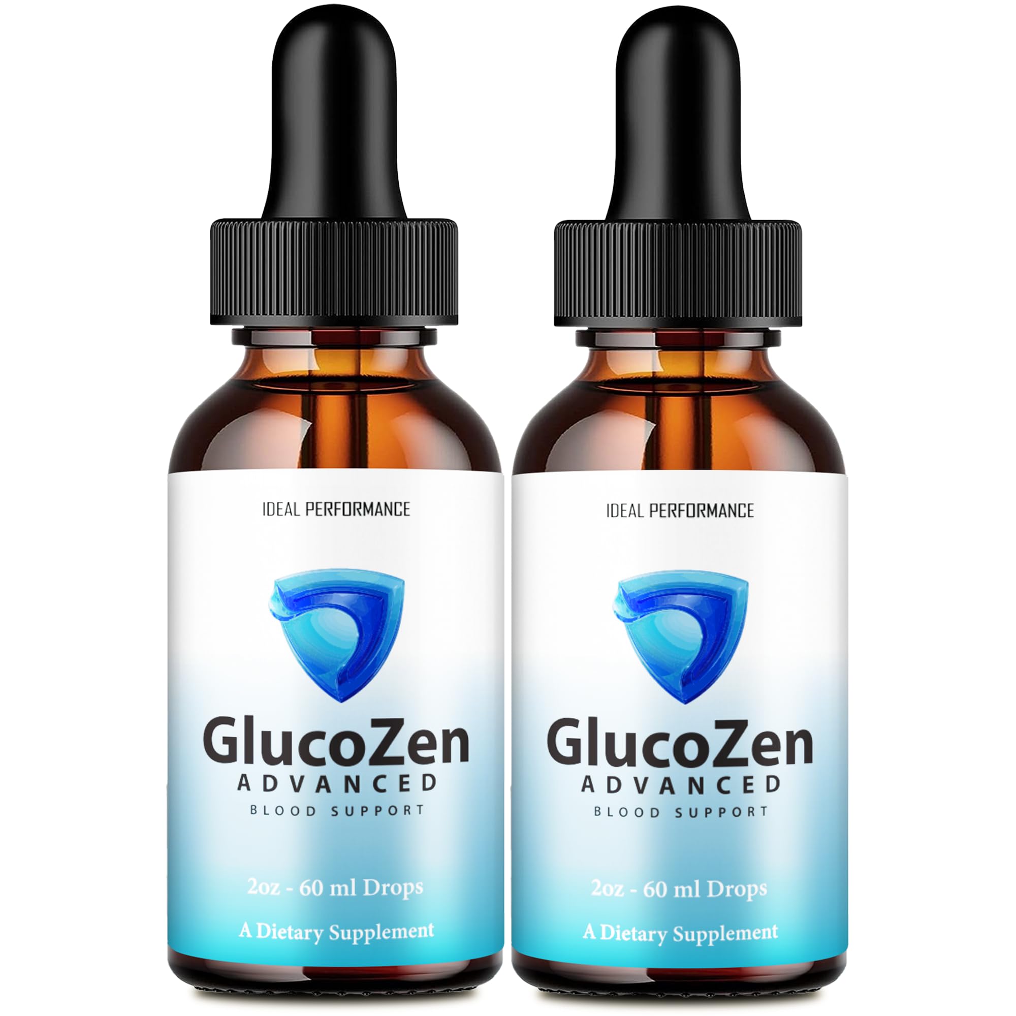 IDEAL PERFORMANCE Glucozen frente del frasco mostrando el pack de 2 y facilidad de transporte