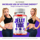 IDEAL PERFORMANCE Jelly Tide comparación de tamaño del frasco junto a objetos cotidianos